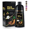 Black Hair Dye Shampoo 3 in 1 Champu Para Canas for Gray Hair Coverage, Natural and Herbal Color Shampoo for Women