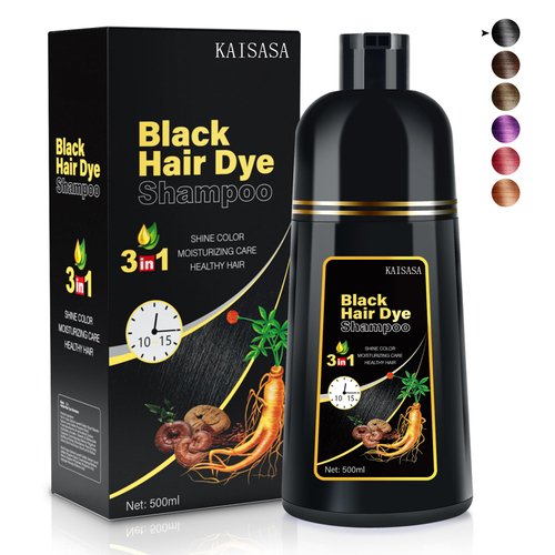 Black Hair Dye Shampoo 3 in 1 Champu Para Canas for Gray Hair Coverage, Natural and Herbal Color Shampoo for Women
