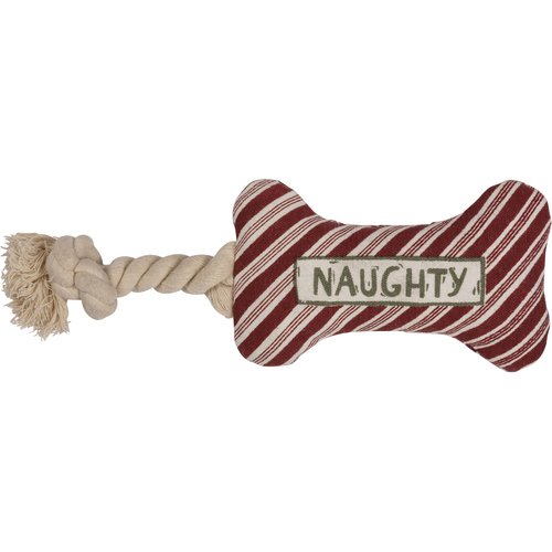 Primitives by Kathy 108211 Naughty and Nice Bone Dog Toy, 6-inch Length