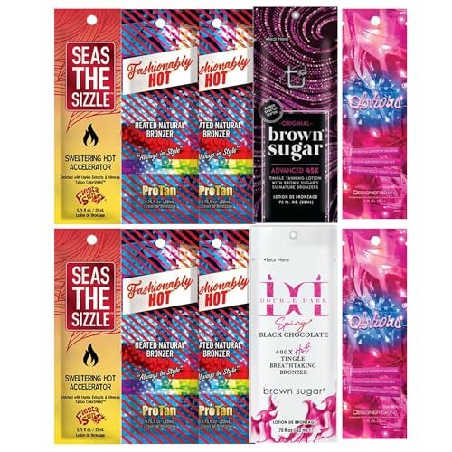 Supre 10 Assorted Tanning Bed Packets with some Tingle, Brown