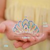 JWICOS Girls Mini Comb Small Rhinestone Comb Mini Crystal Hair Comb Headpiece Flowers Girls Comb Headband for Birthday Party Halloween Christmas (Blue)