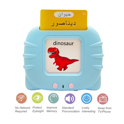 Arabic English Alphabet Talking Flash Cards for Kids, Learning Arabic Letters, 224 Basic Sight Words, Arabic Learning Toys for Toddlers