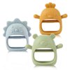 Teethers for Babies 3-6 Months, BPA Free Baby Teething Toys, Easy-to-Grasp Shapes teether with Soft Texture for Sensory Exploration and Itching Relief Baby Teether