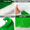 FOIMAS Santa Hat for Adults,Green Plush Christmas Hats with White Fur for Christmas Holiday Party Decoration Supply