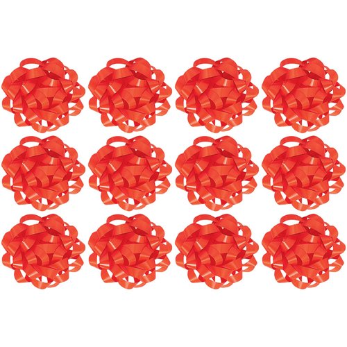 The Gift Wrap Company Decorative Confetti Gift Bows, Medium, Orange, pack of 12