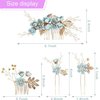 4Pcs Bridal Headpieces Hair Combs, Handmade Hair Comb Set Flower Pearl Hair Barrettes, Crystal Floral Leaf Hair Clip Hair Accessories for Women Girls Bride Bridesmaid