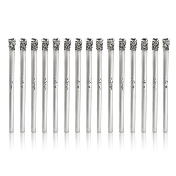 Jamiikury 1/8" / 3mm Diamond Hole Saw Drill Bits, Glass Hole Saw Tile Hole Saw Suitable for Ceramic Glass Tile Porcelain Marble - Pack of 15