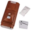 AMANCY Deluxe Portable 3 Holder Cigar Case Set With Lighter and Cutter Great Gift Kit