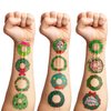 Merry Christmas Temporary Tattoos Wreath Birthday Party Decorations Favors Supplies Xmas Themed Cute Stickers 10 Sheets 100 PCS Gifts for Baby Girls Boys Class School Carnival