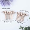 Brishow Pearl Bridal Hair Comb Rose Gold Rhinestone Wedding Hair Accessories Crystal Hair Piece for Women and Girls (Pack of 2)