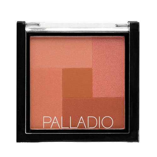 Palladio 2-In-1 Mosaic Blush and Bronzer, Silky Smooth Face Makeup Pressed Powder, Five Color Hues from Shimmering Pinks to Golden Browns, Rich Pigmented Shades, Flawless Finish, Desert Rose, 0.3 Oz