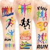 144 PCS Running Temporary Tattoos Stickers, Running Marathon Sport Party Favors Supplies Birthday Party Decorations Gifts for Runners Kids Teens Boys Girls, 24 Sheets