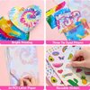 Tie Dyed Stationery Set - 69 PCS Rainbow Girls Stationery Paper with Lines Letter Paper for Kids Christmas Birthday Party Gift Letter Writing Kit with Greeting Cards Stickers and Pen