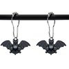 ZILucky Set of 12 Bats Shower Curtain Hooks Rings Halloween Party Supplies Haunted House Decoration Stainless Steel Rustproof (Black-Bat)
