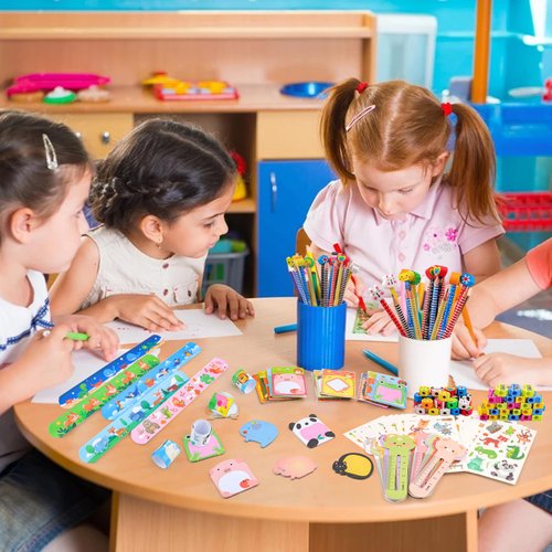 ANPHILE Stationery Party Favors, 24Pack School Stationery with Pencils Erasers Stickers, Classroom Gifts for Students, Birthday Goodie Bag Stuffers Christmas Classroom Gifts