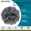 BEAUEXE Thick Volume Messy Bun Hair Scrunchies Curly Hair Extensions for Women Create Full Updos Realistic Synthetic Hair Bun Maker Chignon Ponytail Extension (Silver Gray Black Mixed),1.0 Count