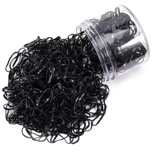 OIG Brands 1500 Pcs Mini Ponytail Holders | No Damage Rubber Bands For Baby and Toddler Girls | Tiny 1 Inch No Pull Hair Elastics (Black)