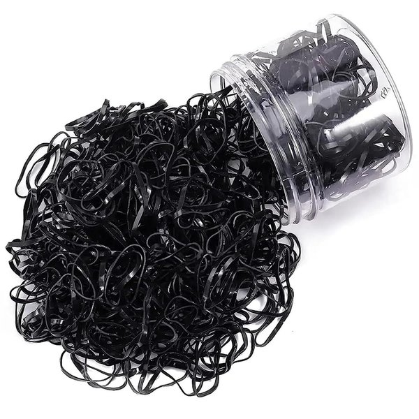 OIG Brands 1500 Pcs Mini Ponytail Holders | No Damage Rubber Bands For Baby and Toddler Girls | Tiny 1 Inch No Pull Hair Elastics (Black)
