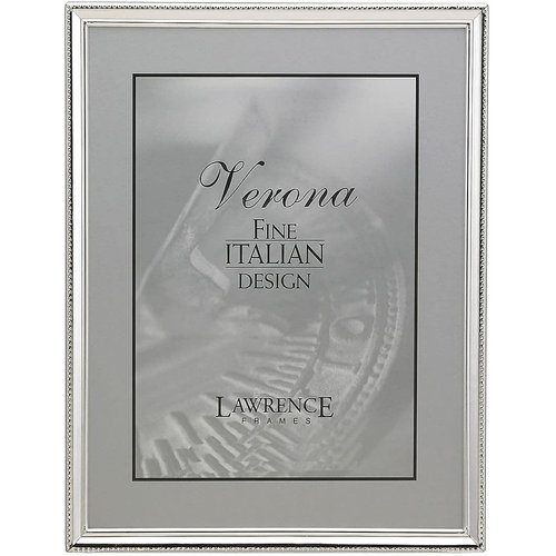 Lawrence Frames 11657 Polished Silver Plate 5x7 Picture Frame - Bead Border Design
