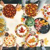 UROINEPA Thanksgiving Plates 60Pcs Fall Thanksgiving Paper Plates 9 Inch Autumn Maple Leaves Pumpkins Disposable Plates for Thanksgiving Fall Party Decoration Supplies