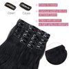 Sleekalon Clip in Hair Extensions 12Pcs 22clips Thick Synthetic Hairpieces 22inch Long Curly Wavy Natural Hair Extensions for Women Natural Black