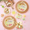 Unique Round Dessert Paper Plates - 7" | Floral Easter Bunny | 8 Pcs