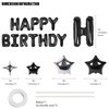 CANREVEL Happy Birthday Banner 13pcs 16 Inch Mylar Foil Letters Sign with 8pcs Star Balloons Birthday Party Decorations for Kids and Adults - 3D Black