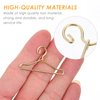 50Pcs Mini Clothes Hangers Metal Doll Clothes Dress Outfit Holders Wire Rack Stand for Miniature Dollhouse Gown Closets Toys Bedroom Accessories Golden 40mm