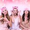 Maiteenly 18 Pcs Sleepover Party Supplies Include 6 Bow Spa Headbands, 6 Eye Mask and 6 Velvet Scrunchies Pink Party Favors for Women Makeup Gift Bachelorette Party Slumber Wedding