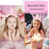 Casoty Pink 6th Birthday Crown, 6th Birthday Decorations, 6th Birthday Tiara, Princess Birthday Party Decorations, Flower Hair Band for Birthday Party
