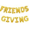 16 Inches FRIENDSGIVING Balloons Hanging Banner Decorations, Aluminum Foil Letter Balloons for Friendsgiving, Thanksgiving Day, Autumn, Fall Celebration Party Supplies (Gold)