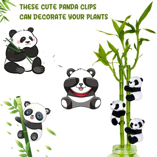 Haiabei 12Pcs Finger Panda Plush 4 inch Panda Clips Curtain Holder Stand Note Memo Clips Photo Holder Cute Panda Toy Doll Finger Kids Toy,Home Decoration Plant Pots Bonsai Craft Decor