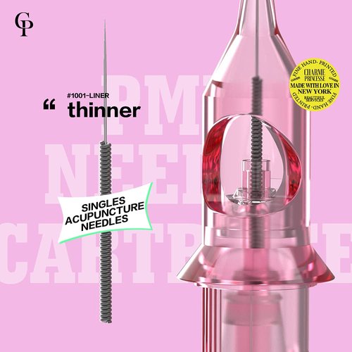 Charme Princesse 10 PCS 1RL Needle Cartridge With Safety Membrane Professional Tattoo Needles for Eyebrow Eyeliner Lip EN02E-10-1001RL(0.3mm)