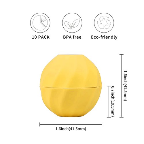 LONGWAY 0.24Oz (7ml) Empty Lip Balm Sphere Containers | Screw Cap Lipstick Tubes/Chapstick Tubes/Chapstick Holder for Lip Gloss & BPA FREE (Pack of 10） (Yellow)