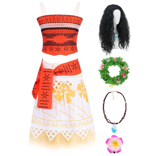 RAAIBB Kids Halloween Costume Set for Ocean Princess Costume Girls Kids Princess Dress Up Birthday Party Outfits Dress for Hawaii Ocean Theme Party RA068L