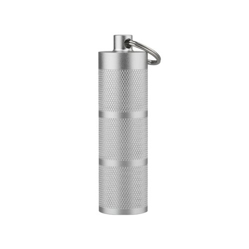 Imentha Waterproof Keychain Pill Holder - Compact, Portable, and Secure Pill Box with 3 Compartments - Pocket-Sized Pill Case and Container for Daily Medication on The Go, Sliver