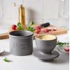 Butter Bell - The Original Butter Bell crock by L Tremain, a Countertop French Ceramic Butter Dish Keeper for Spreadable Butter, Café Matte Collection, Steel Gray