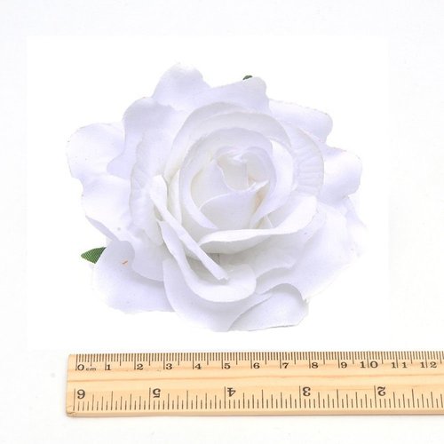 VEICOSTT Women Rose Flower Hair Clip Hair Accessories Flower Brooch Pin ZFJ11 (White)
