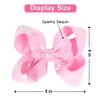 2 PCS Enchanting 5-Inch Fairy Fashion Bow Hairpin: Multicolor Option Sequins Hair Clip for Kids and Teenage Girls (Pink)