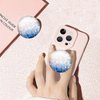 Ksadiye Phone Grip with Expanding Kickstand,Cell Phone Collapsible Stand Blue Rose Gold Sparkling Design for Smartphones