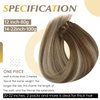 Full Shine Weft Hair Extensions Human Hair 16 Inch Sew in Weft Hair Extensions Balayage #6 Brown Fading to 60 Blonde And 6 Sew in Hair Extensions Human Hair Brazilian Hair Extensions 105 Grams