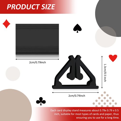 Maitys 24 Pcs Plastic Game Piece Stands Card Stands Plastic Card Holder Games Board Markers DIY Game Card Stands for Board Game Party(Black)