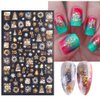Christmas Nail Stickers, 3D Metal Gold Snowflake Nail Decals White Snowflake Elk Snowman Santa Claus Tree Christmas Bell Xmas Winter Nail Art Design for Women Kids(8Sheets)