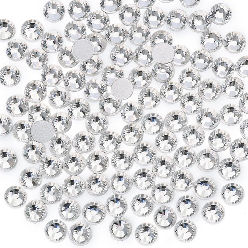 2000PCS SS20/5mm Crystal Rhinestones (Clear), Bedazzling Flatback Glass Rhinestones for Crafting DIY Nail Art Makeup Decoration, Gems Diomand Charms for Tumbler Shoes Clothing Mug