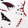Kistreao Halloween Face Stickers Glitter Bat Scar Temporary Tattoo Stickers Eyes Face Gems Stickers for Women Girls Halloween Party Decorations Supplies Black Red 2Pcs