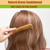 Moreinday Wooden Comb for Hair Growth, Wood Comb for Women, Wooden Wide Tooth Comb for Women, Wooden Hair Comb for Men - Green Sandalwood