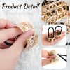 Framendino, 6 Pack Ponytail Cuff Ponytail Holder Elastic Hair Ties Rope Gold for Women 3 Styles