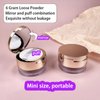 1 Pc Gold Delicate 6 Gram Loose Powder Containers with Puff, Portable Empty Makeup Powder Container, Reusable Plastic Powder Case Mini Powder Compact DIY Makeup Powder Case with Mirror