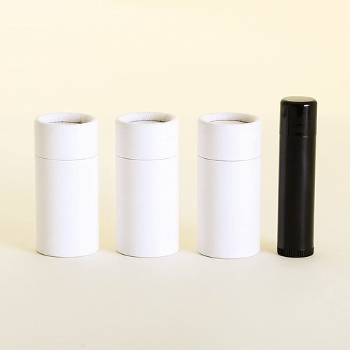 1/2 OZ (Short) White Kraft Paperboard Lip Balm/Cosmetic/Lotion Tubes (100)