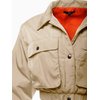 Cropped Front Two Pocket Snap Quilted Padding Bomber Jacket Khaki M